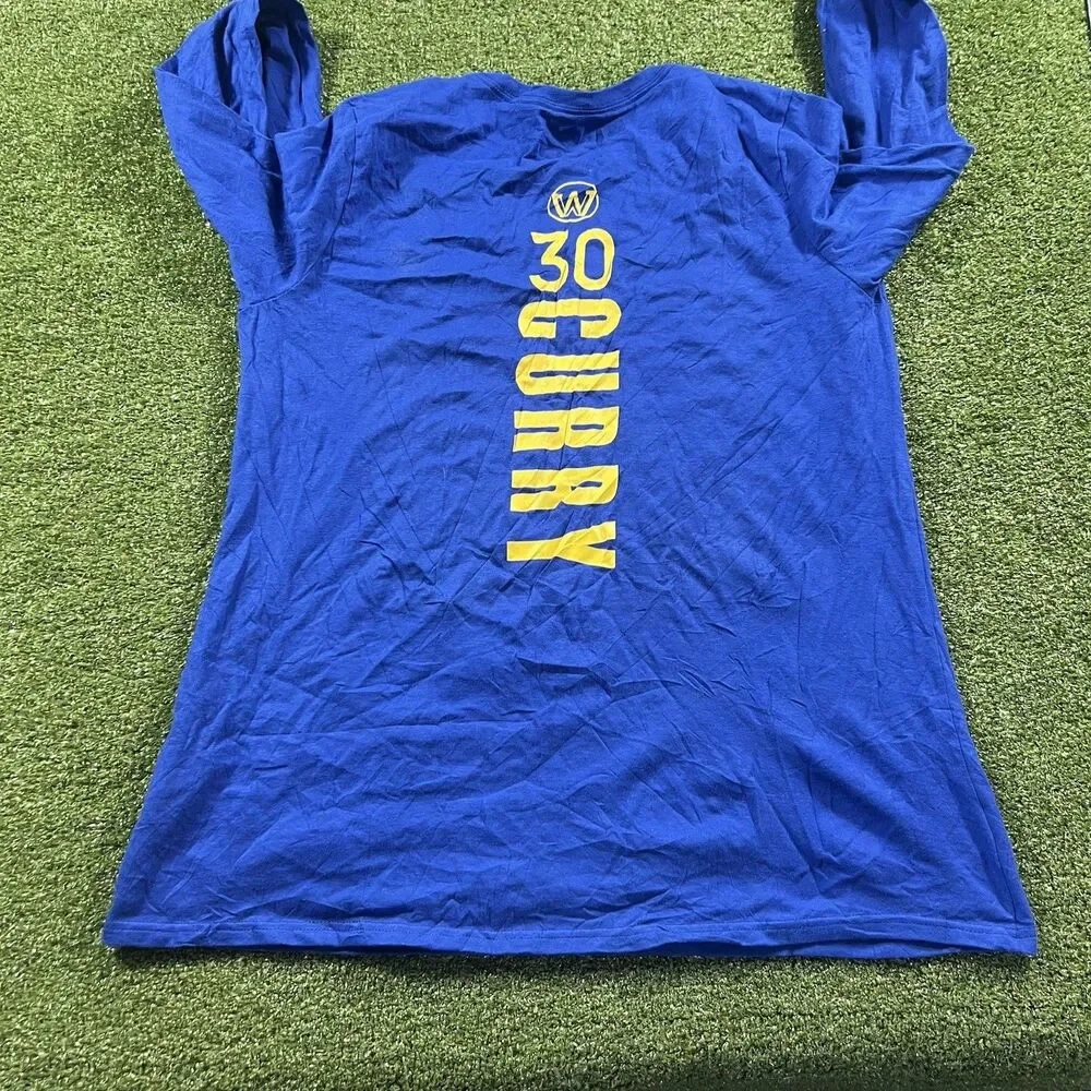 Golden State Warriors V-Neck Shirt Women’s Fanatics Size L NWOT Curry L/S